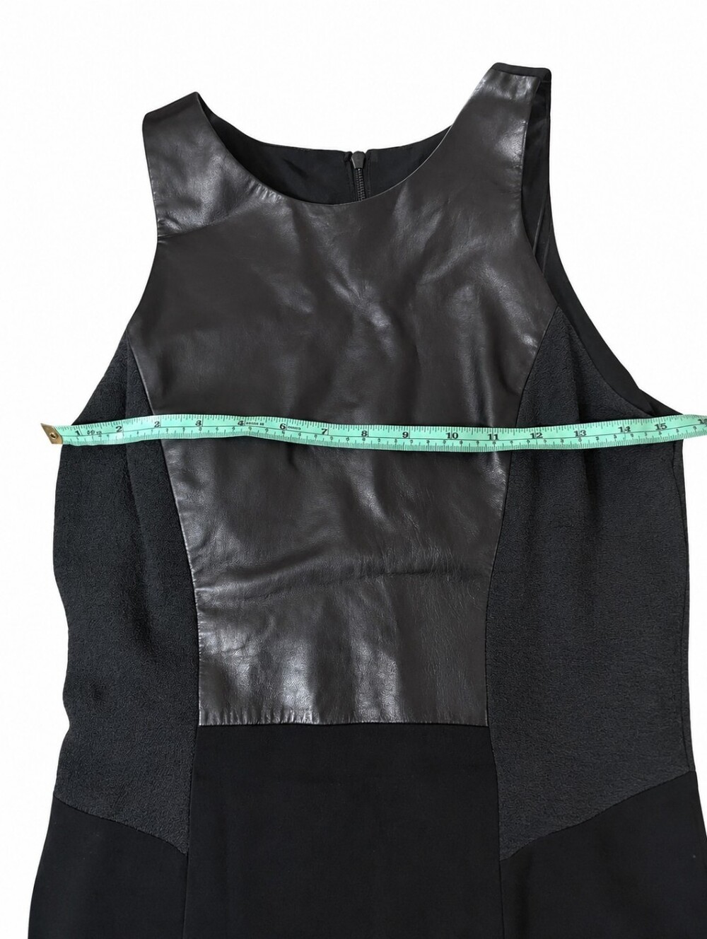 Rag & Bone - Montrose Black Leather Panel Scoop Neck A-line Size 8 - Picture 8 of 9